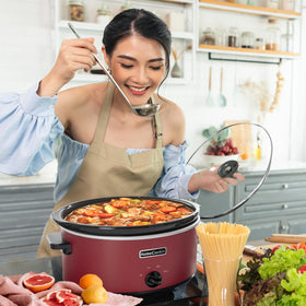 HOMECOOKIN 8-quart slow cooker interior in stainless steel
