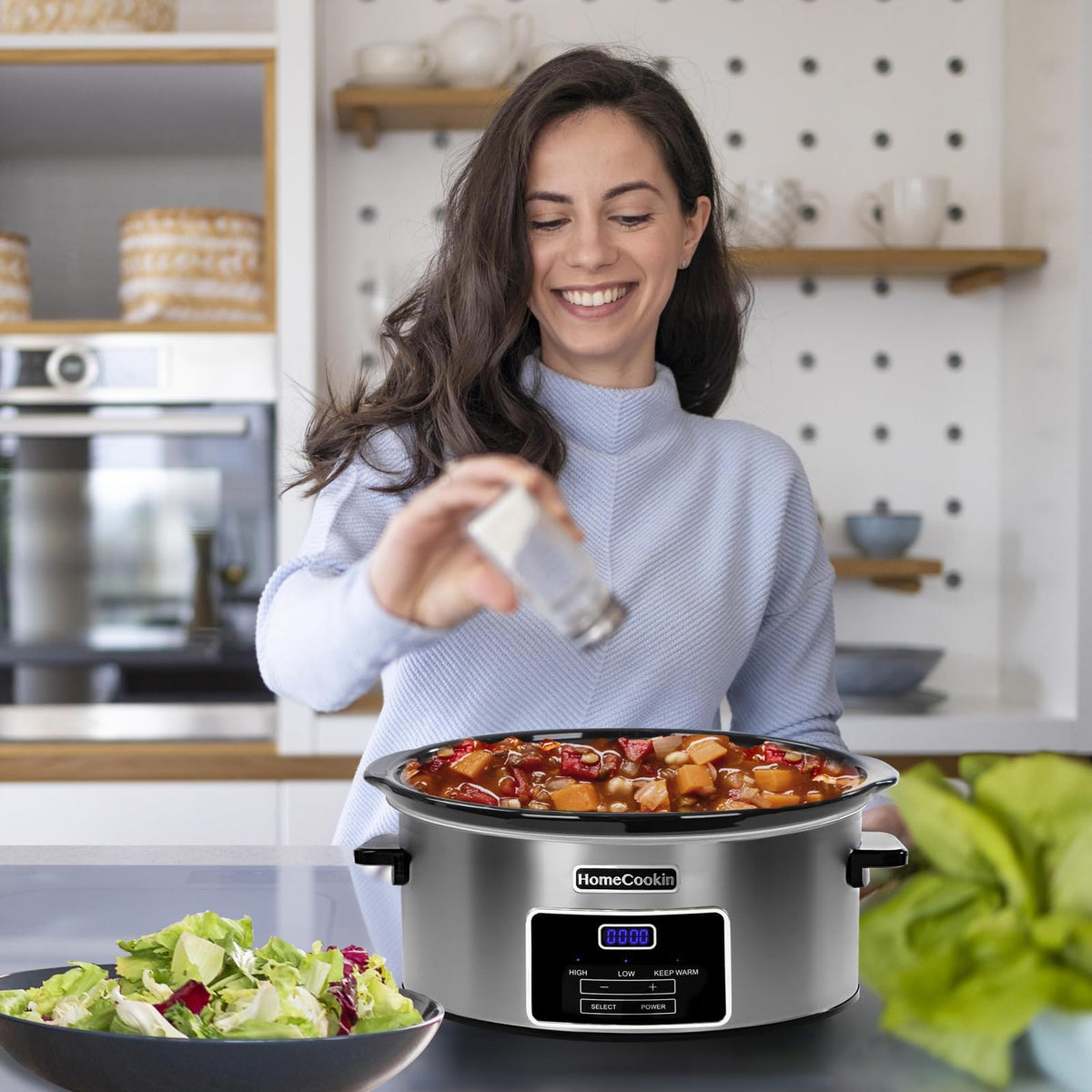 HOMECOOKIN keep-warm function maintains serving temperature