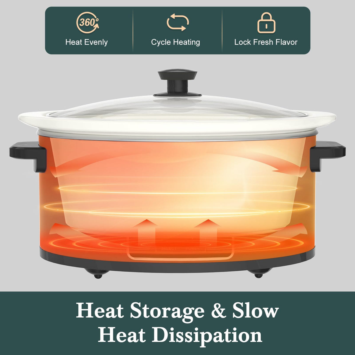 HOMECOOKIN removable ceramic pot for easy cleaning and serving.