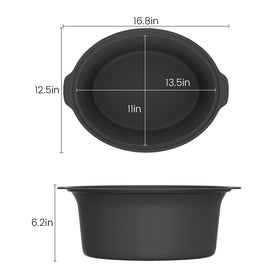 HOMECOOKIN slow cooker cool-touch handles for safe, comfortable moving to the table.