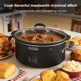 HOMECOOKIN slow cooker sleek oval design complements modern kitchens and décor.