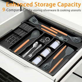 Homecor anti-slip base keeps the organizer steady during drawer use.