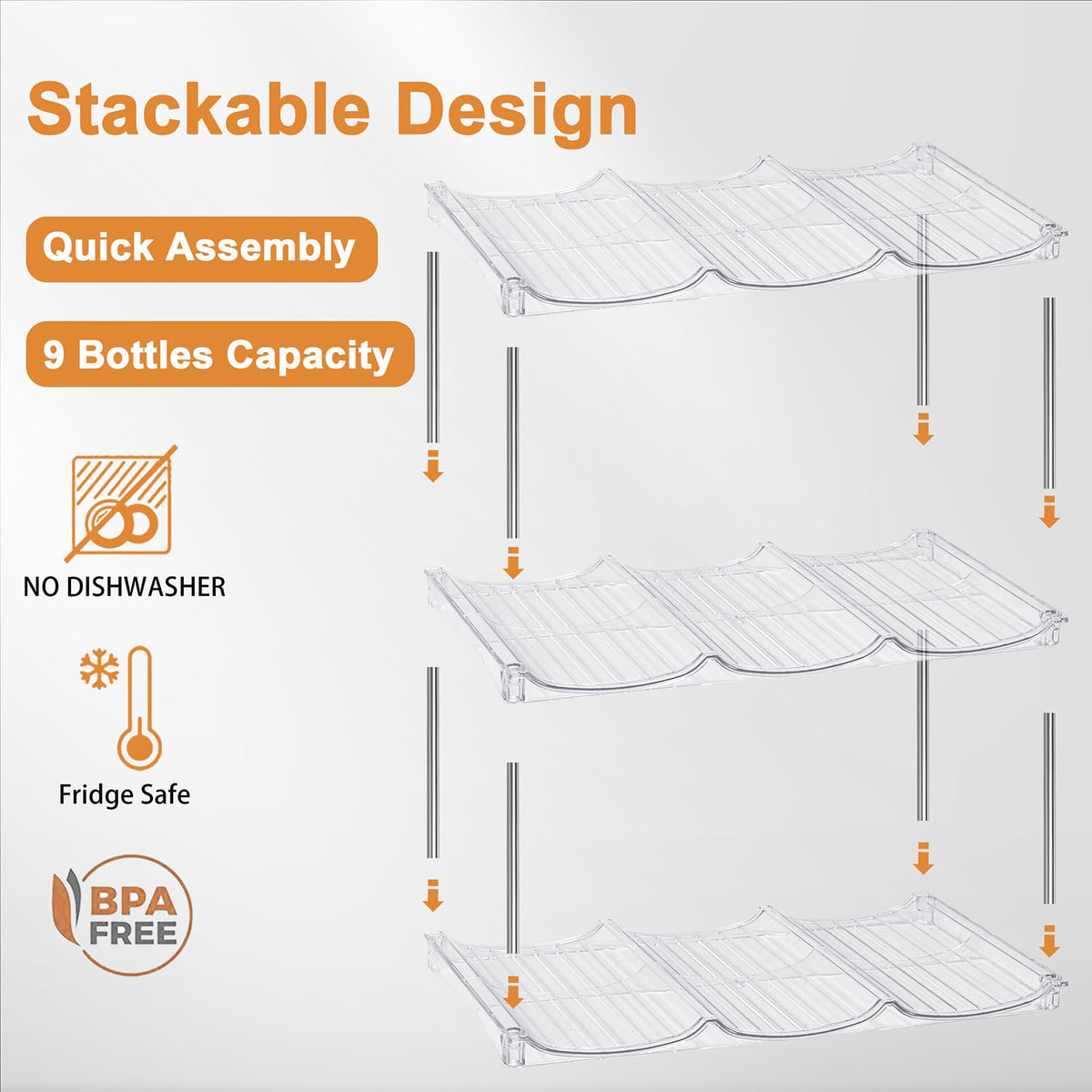 Durable steel pipes with a clear PET shell for a modern kitchen look.