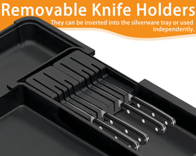 Homecor expandable top panel extended creating extra space for whisks and tongs.