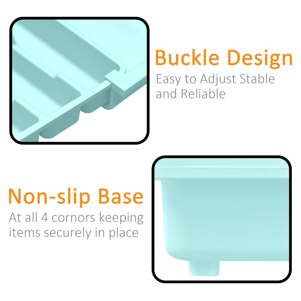 Homecor measure-drawer-size guide helps you fit the organizer perfectly