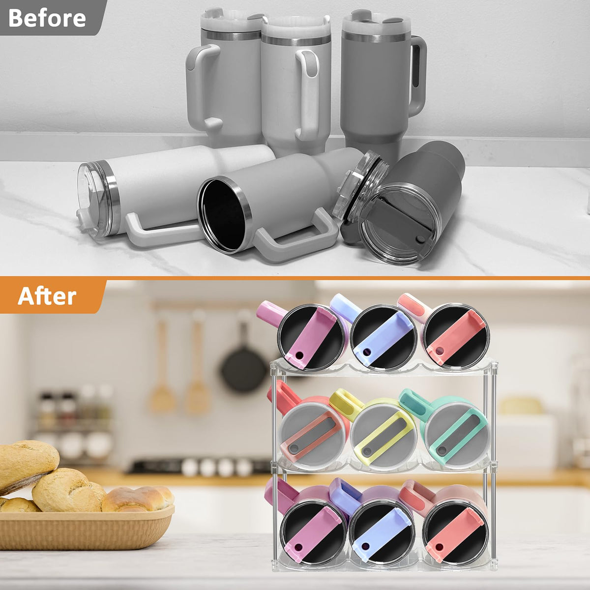 Silicone base pads provide stable, wobble-free placement on any surface.