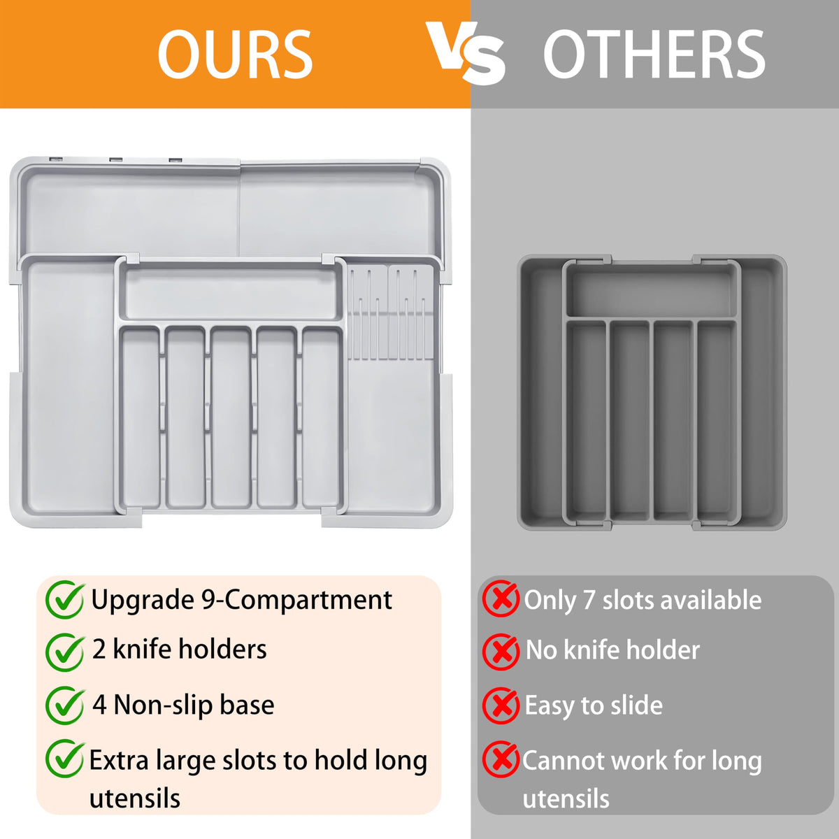 Homecor knife block inserts keep blades safe and accessible during meal prep.