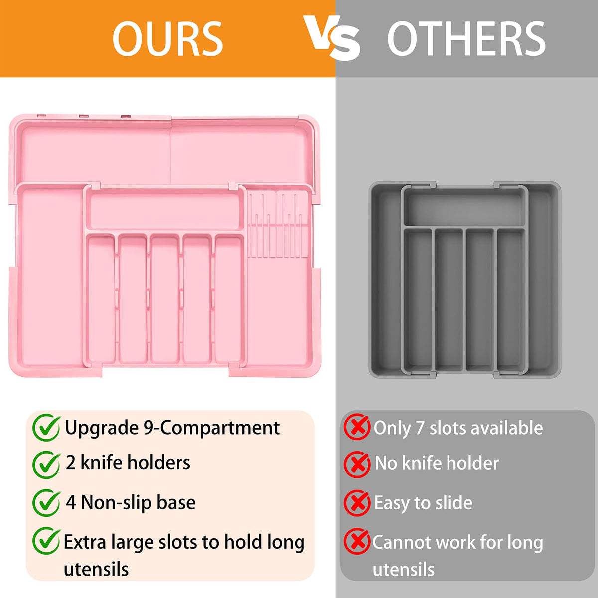 Homecor anti-slip base design stabilizes the tray during use