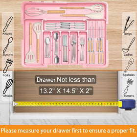 Homecor drawer dividers adapt to different utensil sizes with modular layout
