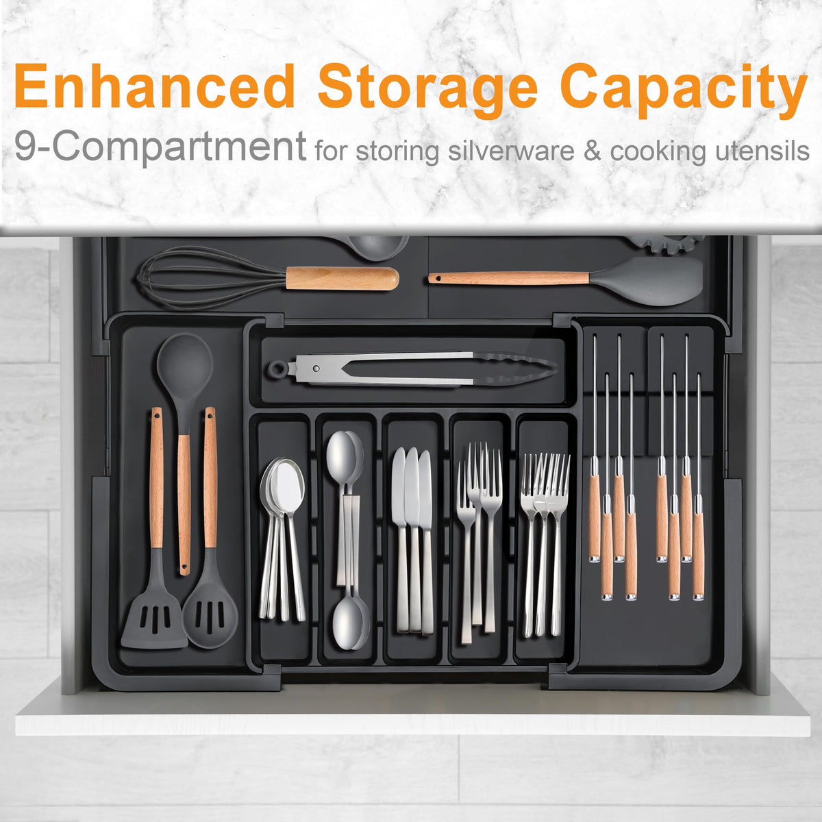 Homecor precision dividers adapt to your drawer for tailored storage.