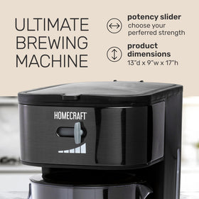 Homecraft brew-strength adjustable control lets you tailor boldness to taste