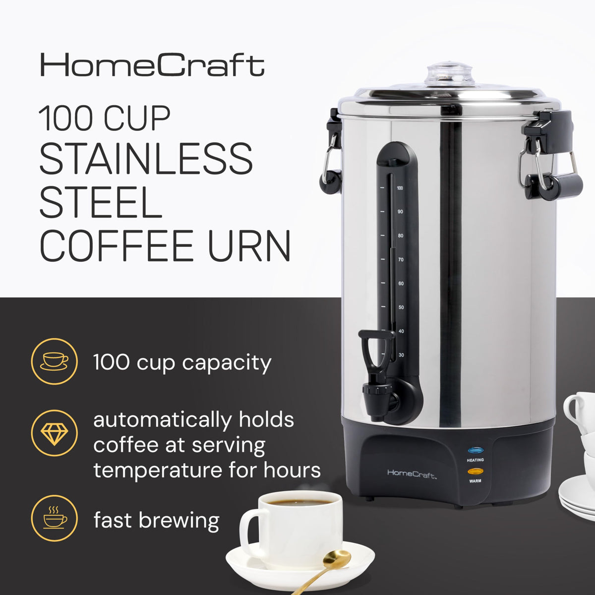 Homecraft dripless two-way faucet shown for clean pours