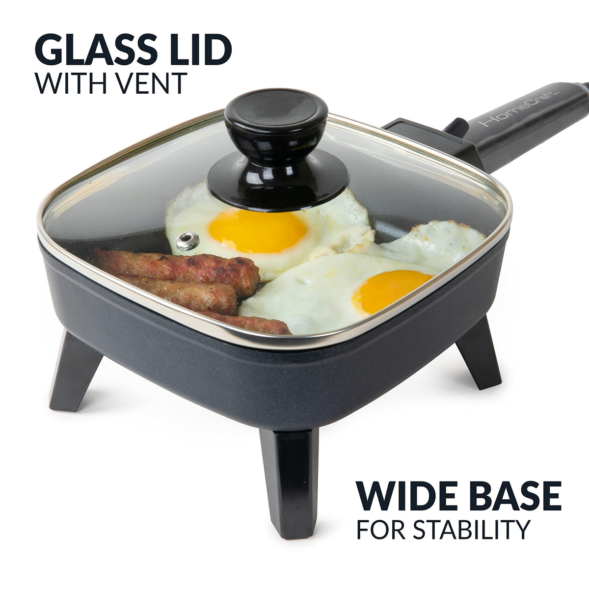 HomeCraft easy-clean surface ideal for eggs, bacon, and pancakes