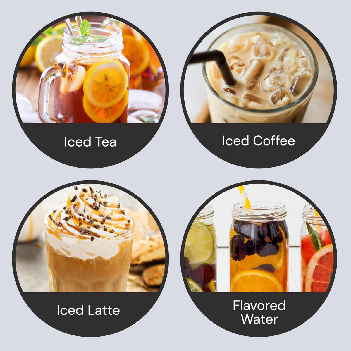 HomeCraft iced tea and coffee prep image, perfect for lemonade and flavored waters.