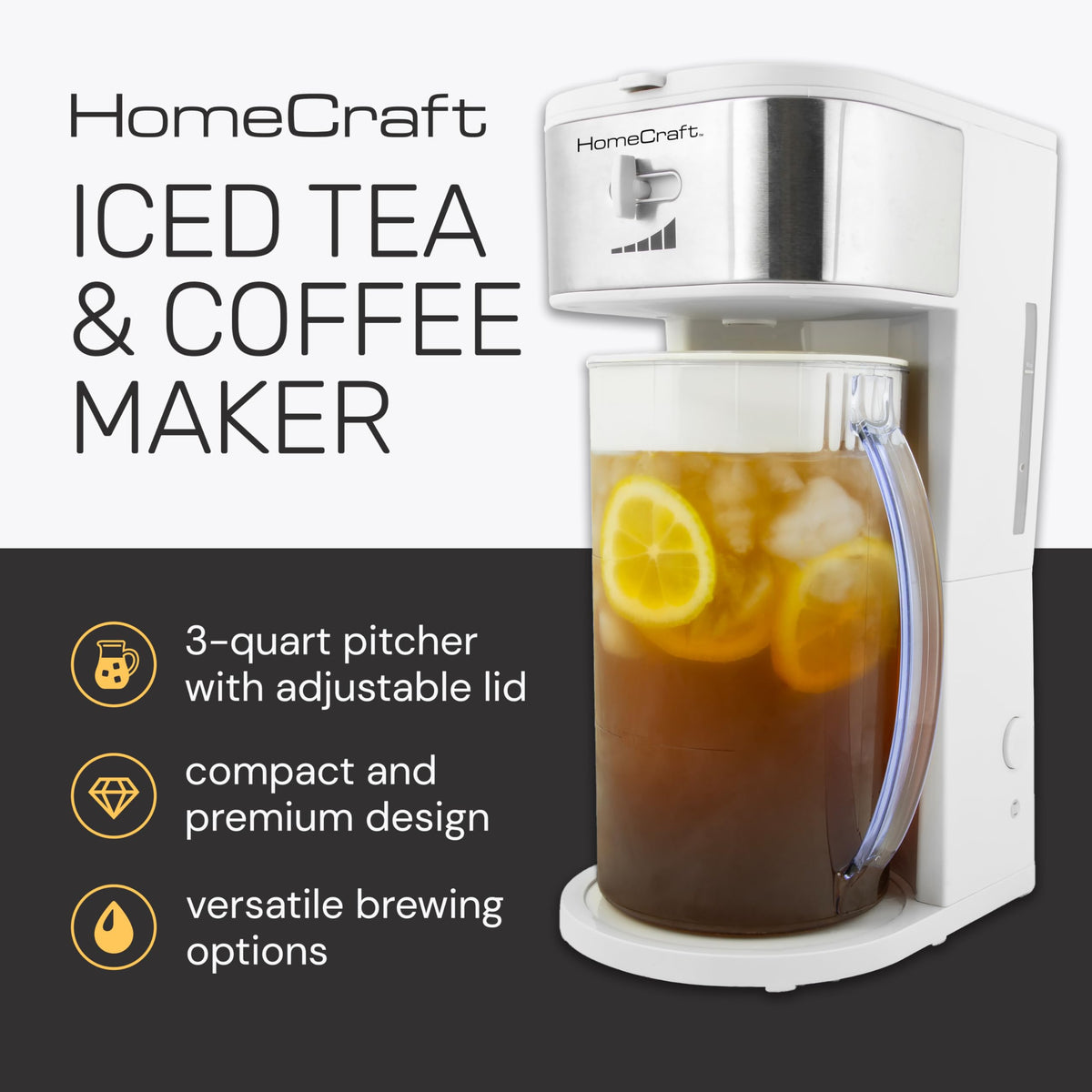 HomeCraft infuser chamber close-up demonstrates customizable flavor for iced beverages.