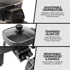 HomeCraft skillet with adjustable temperature control for versatile cooking