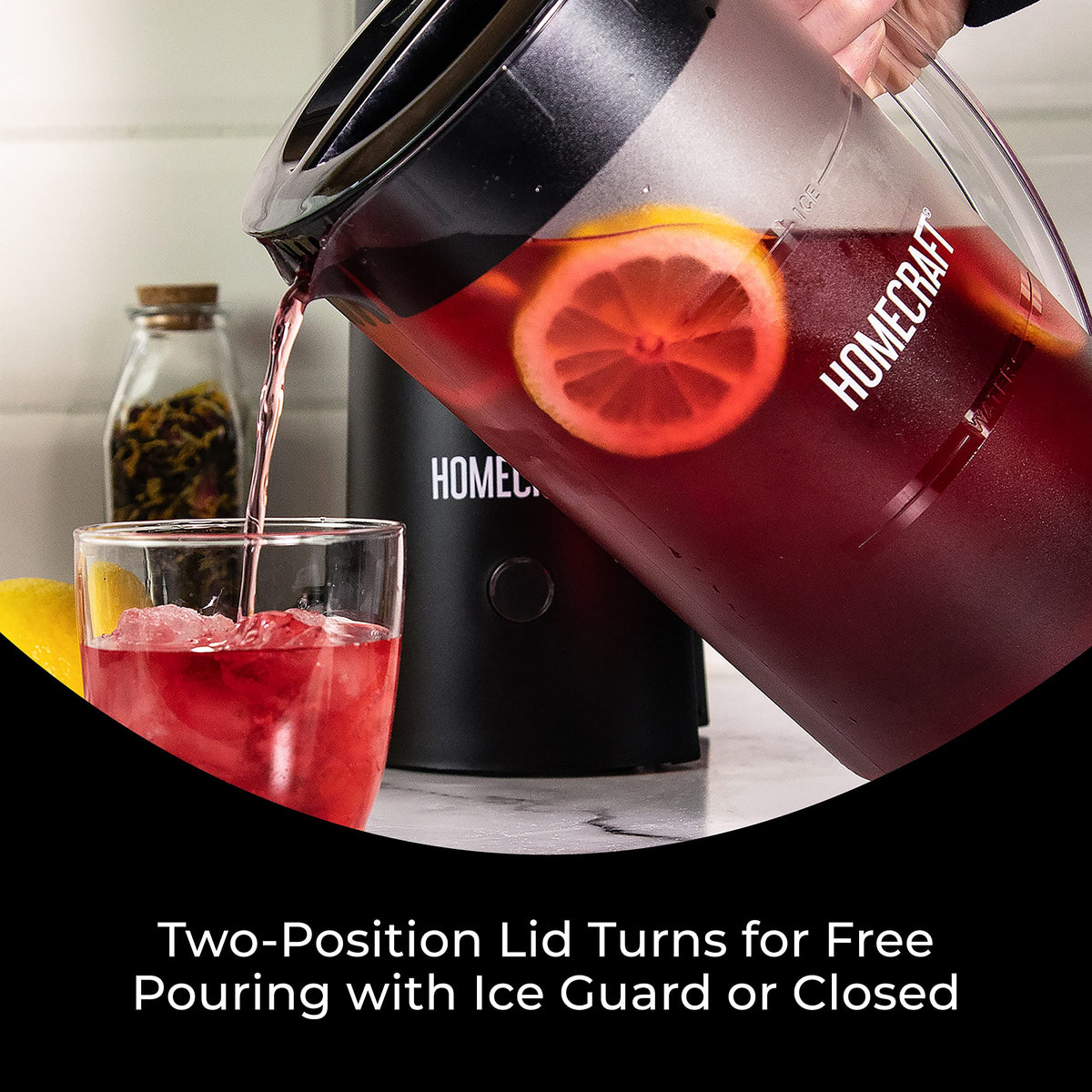 Homecraft slim design fits compact kitchens for convenient countertop brewing.