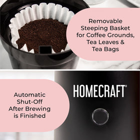 Homecraft steeping basket holds tea, leaves, or grounds for infusions.