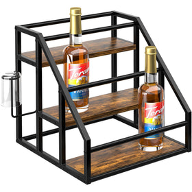 Homedawn 3-tier syrup rack displays twelve bottles for organized coffee bar use