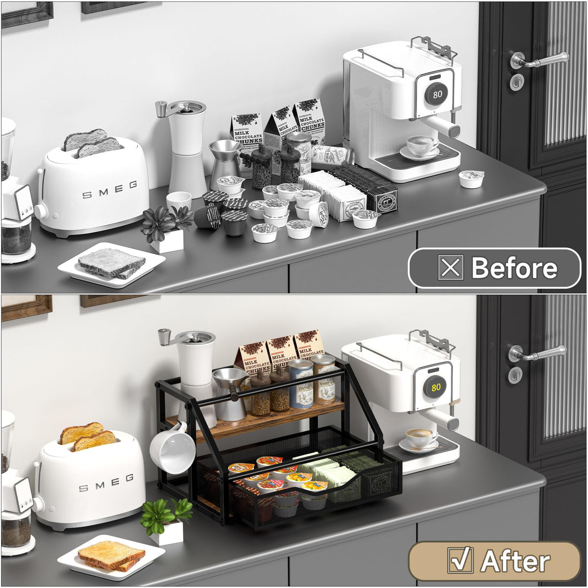 Homedawn multi use organizer for syrups oils and condiments