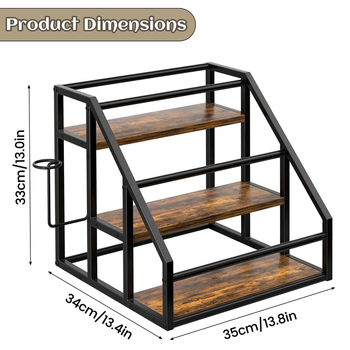 Homedawn rustic brown and black finish blends with cafe and home decor
