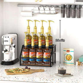 Homedawn eight-bottle syrup holder keeps syrups organized on your coffee bar