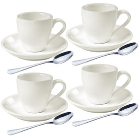 HomEdge porcelain espresso shot cup with saucer, heat retention for a warm espresso