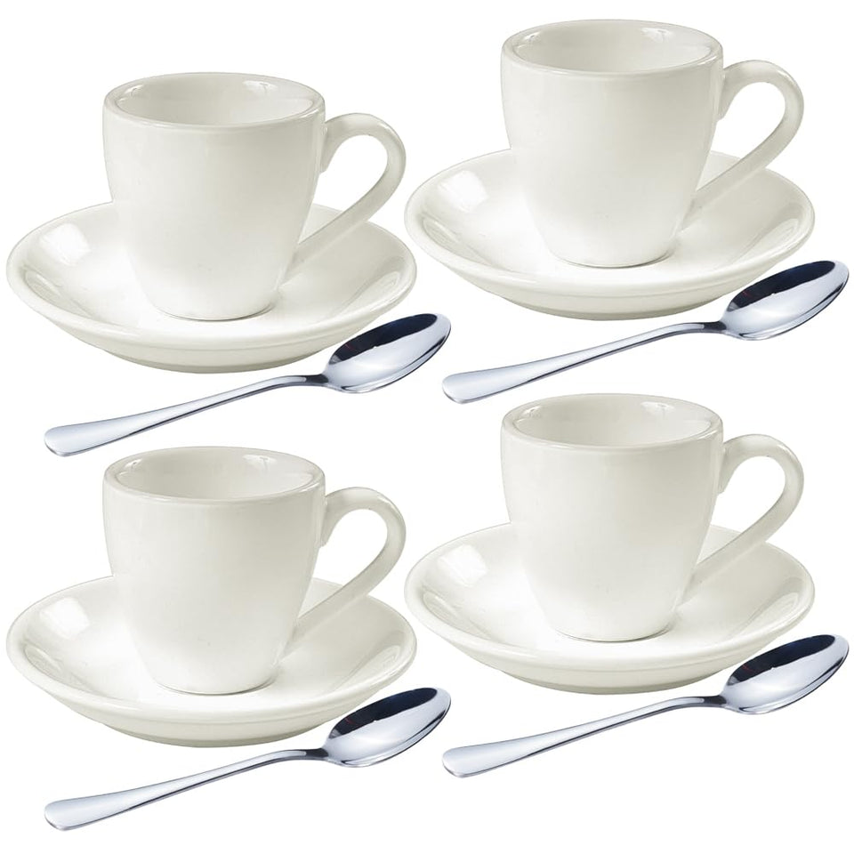 HomEdge porcelain espresso shot cup with saucer, heat retention for a warm espresso