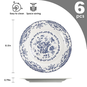 HomeElves 8.5-inch white ceramic plate suitable for meals and desserts
