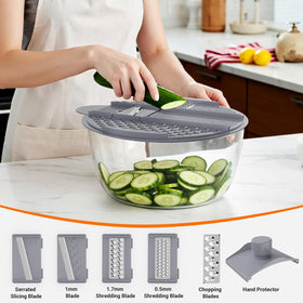 HomeHacks salad spinner with double drainage holes speeds rinsing and drying.