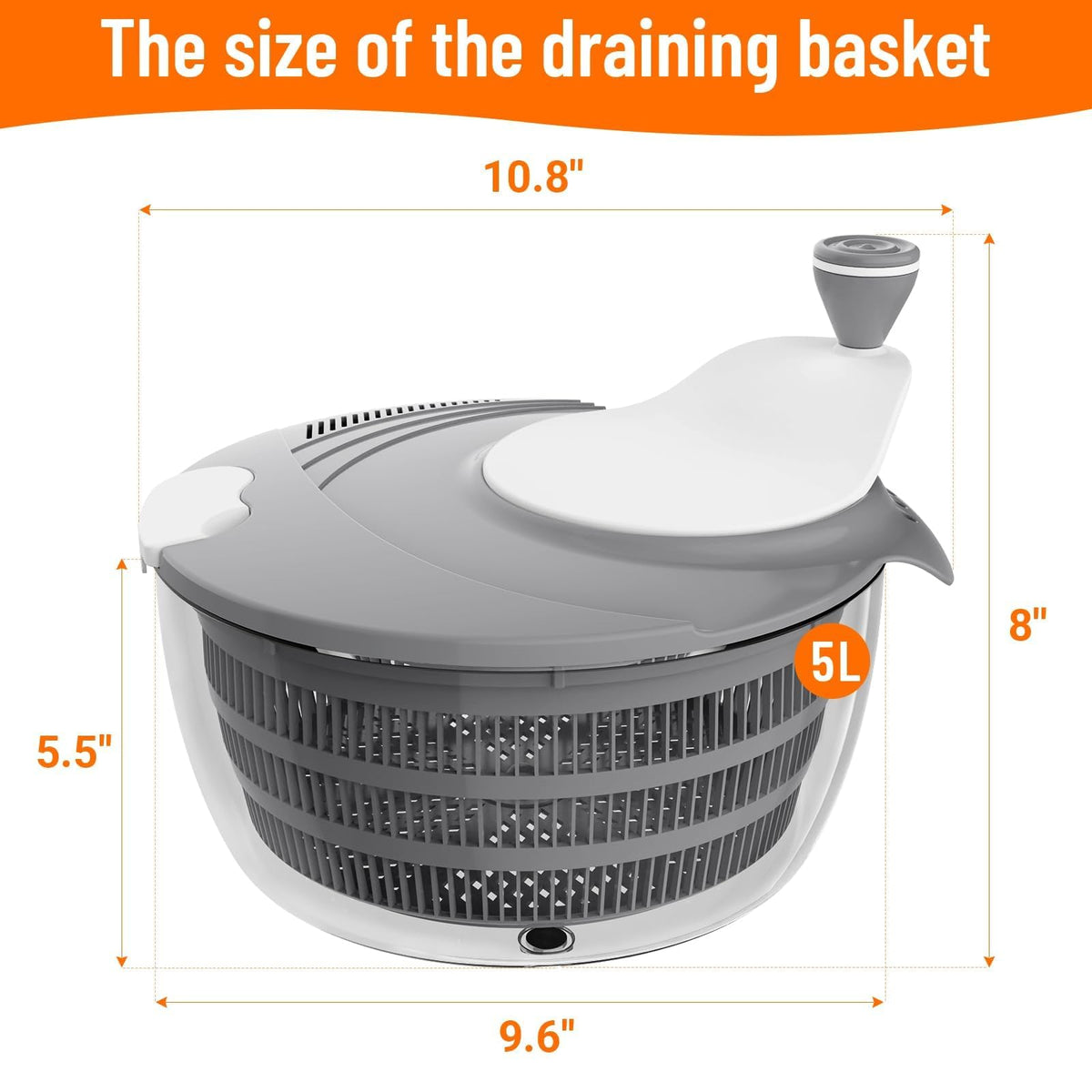 HomeHacks salad spinner bowl inside ready for rinsing leafy greens.