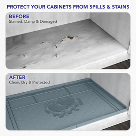 HOMEHOLD grey mat installed in cabinet for protection