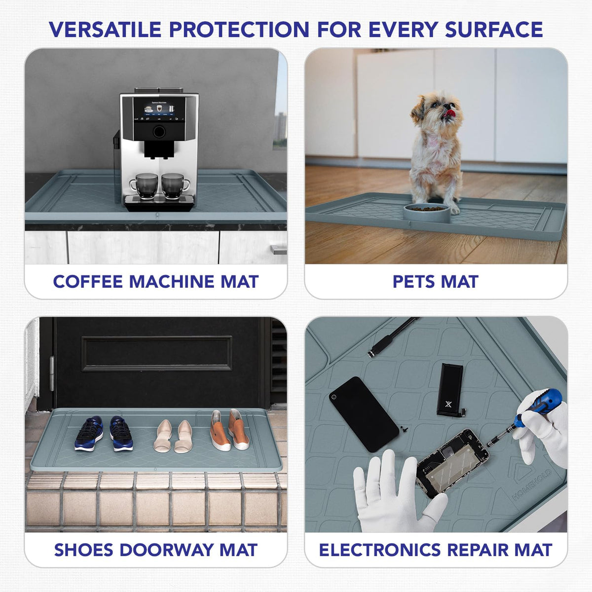 HOMEHOLD mat used as multi-use tray under sink