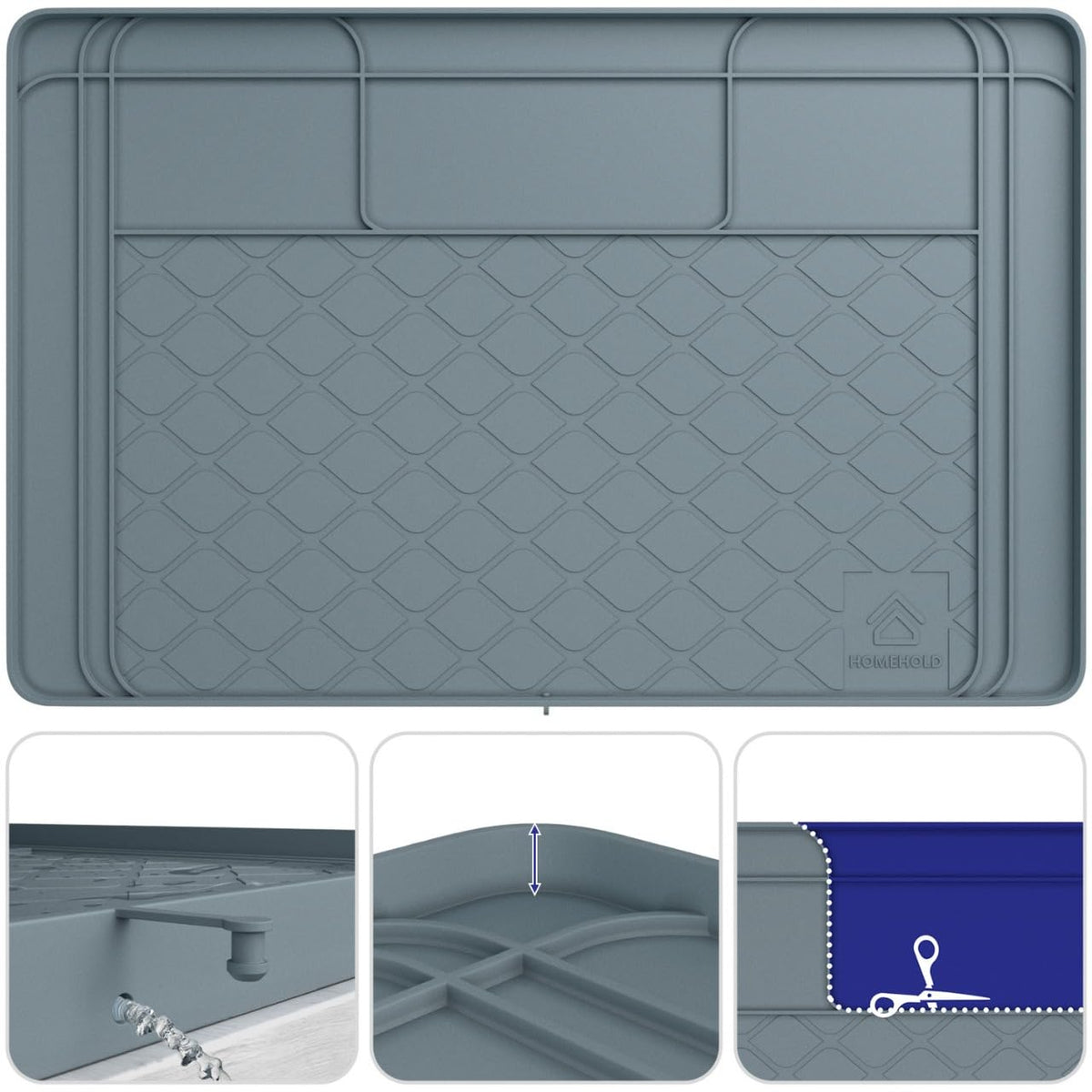 HOMEHOLD non-slip backing keeps mat securely in place