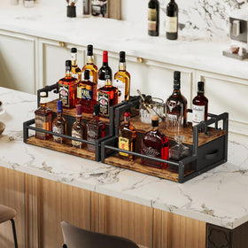 Homeiju rustic brown finish adds warm style to kitchen or bar.