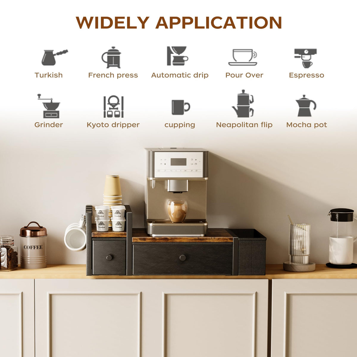 Homeiju three removable mug hooks hold mugs within easy reach
