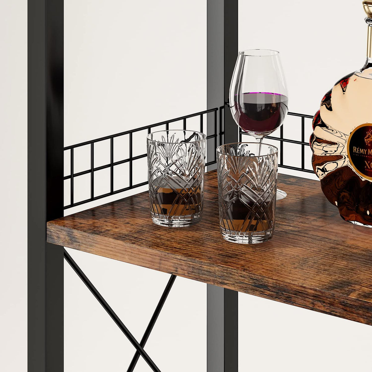 Homeiju wine rack tabletop view shows convenient surface for decanters