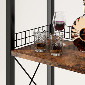 Homeiju wine rack tabletop view shows convenient surface for decanters