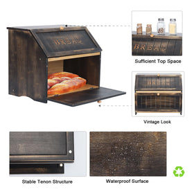 HOMEKOKO bread box back design with airflow gap for freshness