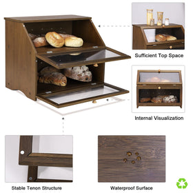 HOMEKOKO bread box clear-window closeup displaying visibility and freshness cue