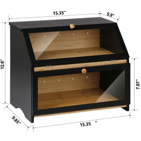 HOMEKOKO bread box deep-back design with high feet improves airflow.