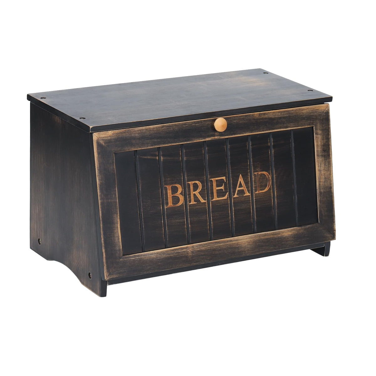 HOMEKOKO bread box large front view shows spacious capacity for two loaves.