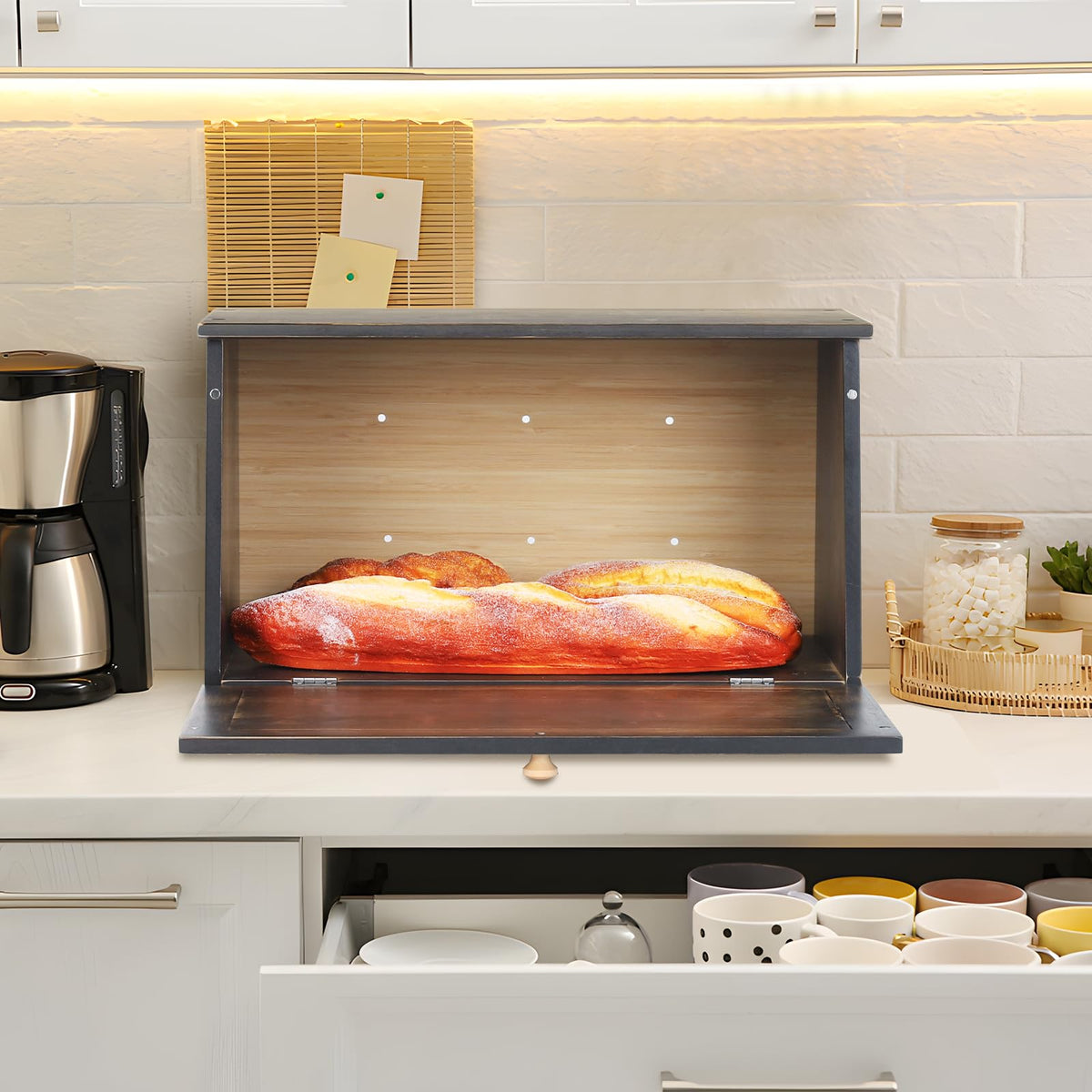 HOMEKOKO retro design image captures vintage-inspired storage for kitchens.