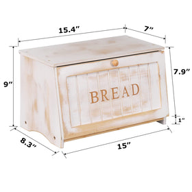 HOMEKOKO Bread Box inside storage shows roomy capacity for bread, rolls, and muffins
