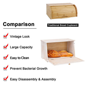 HOMEKOKO Vintage Bread Box on countertop demonstrates compact footprint with retro charm