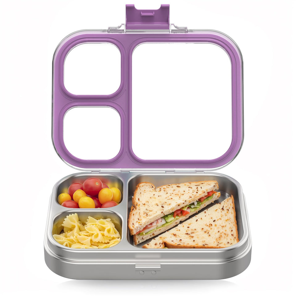 HOMEKOL bento 3-compartments lunch container with balanced portions for easy meals