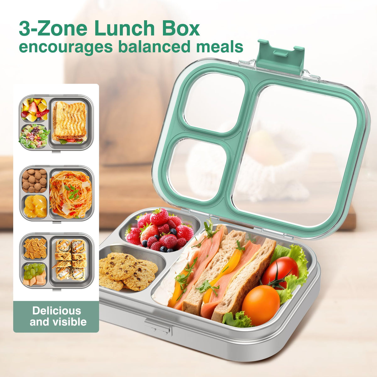 HOMEKOL leak-proof lid with silicone seal prevents spills during transit.