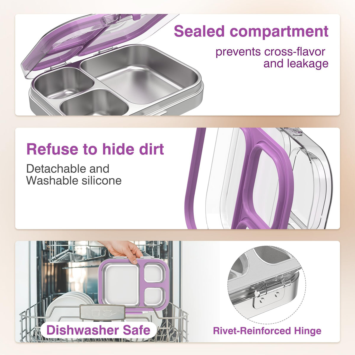 HOMEKOL clear Tritan lid lets you see portions while preserving freshness