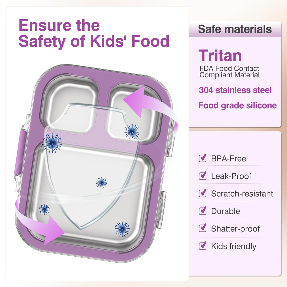 HOMEKOL purple lunch box combines style with practical, non-insulated performance