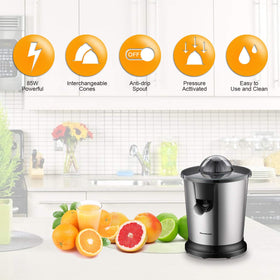 Homeleader electric juicer with two cones for versatile citrus extraction.